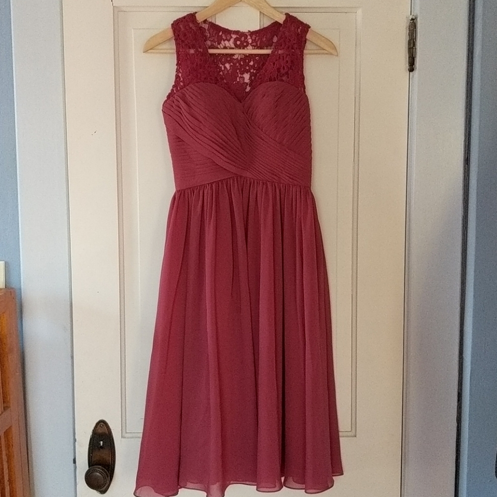 JJs House A-Line Bridesmaid Dress in Mulberry